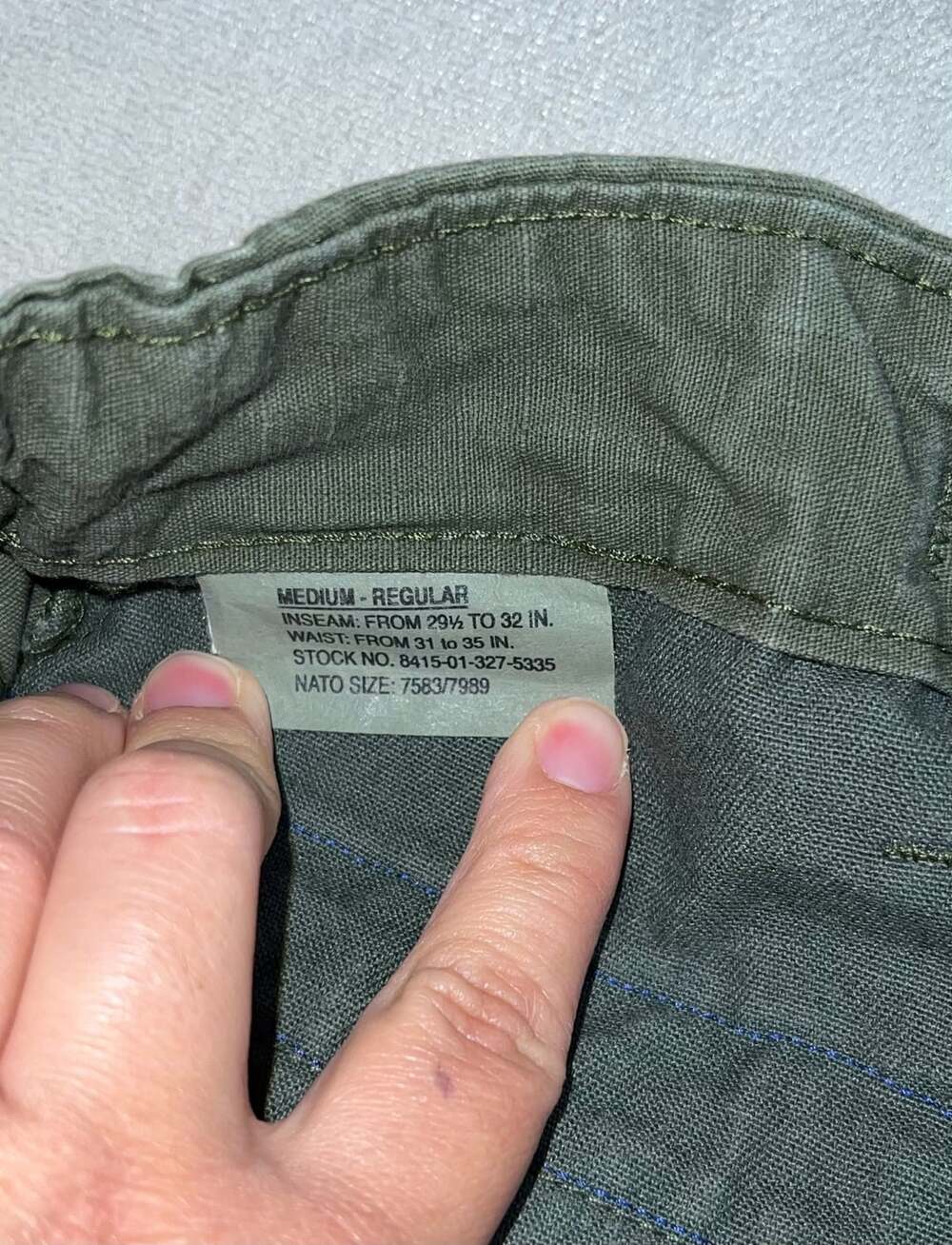 US Military Vintage Cargo Pants Green Olive Ripstop - Picture 2 of 10